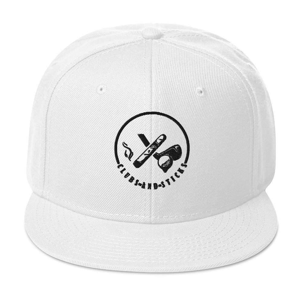 Clubs and Sticks Embroidered Snapback Hat