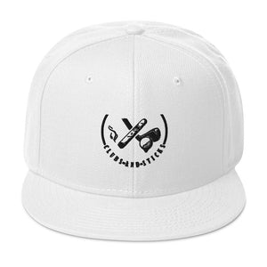 Clubs and Sticks Embroidered Snapback Hat