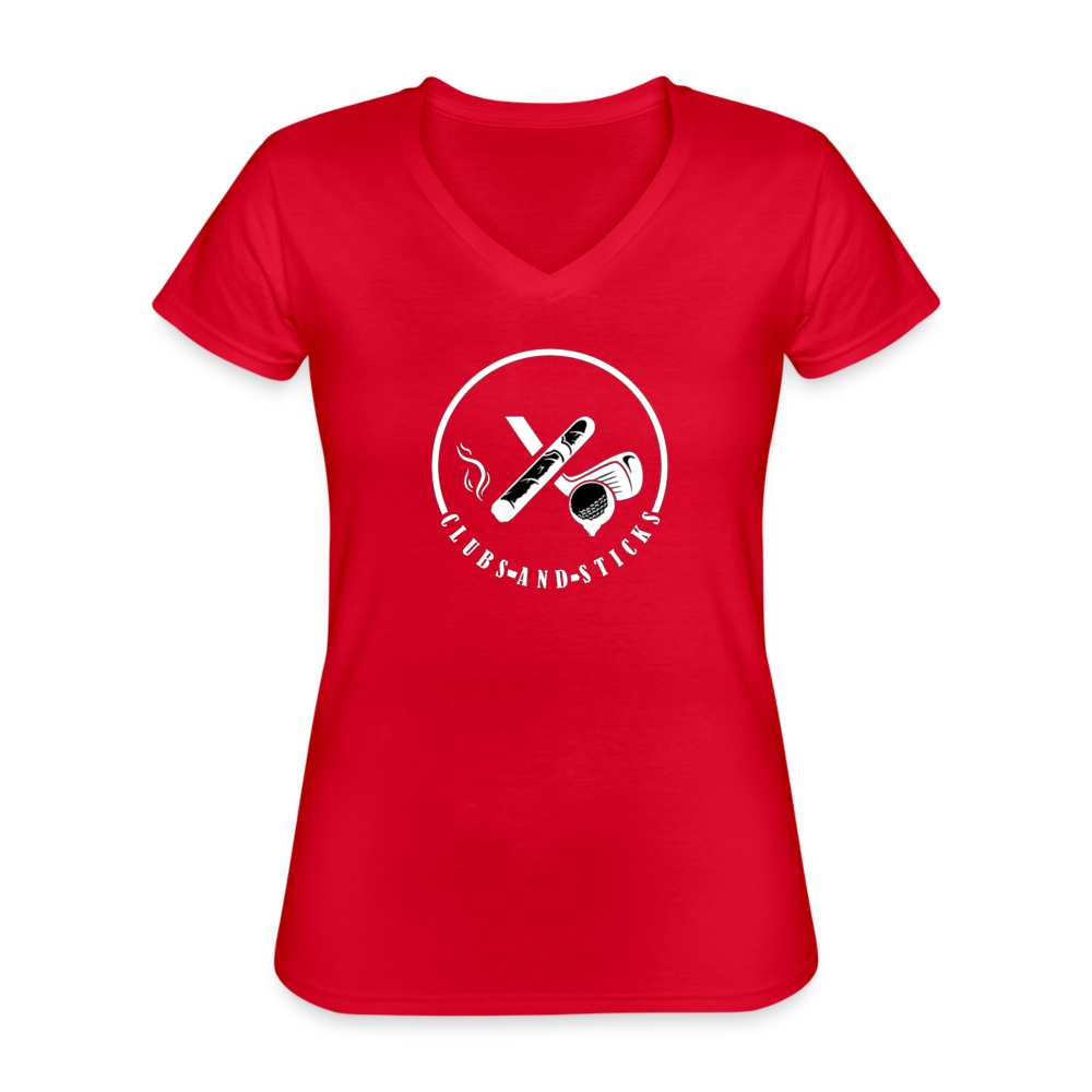 Women's V-Neck T-Shirt - red