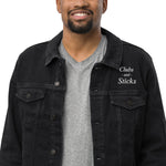 Clubs and Sticks Embroidered Denim jacket