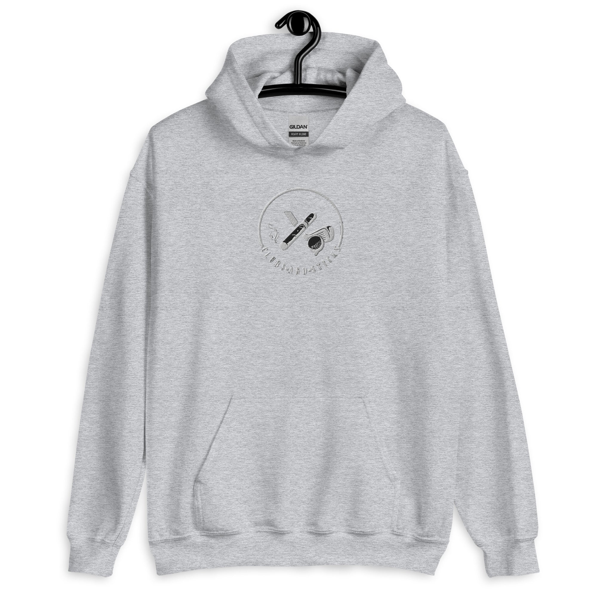 Club and Sticks Ladies Embroidered Hoodie - White Logo