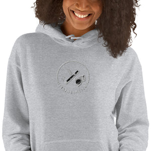 Club and Sticks Ladies Embroidered Hoodie - White Logo