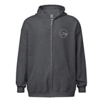 Clubs and Sticks heavy Blend Zip Embroidered Hoodie - White Logo