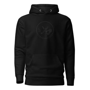 Clubs and Sticks Embroidered Black Logo Hoodie
