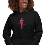 Female Cigar Golfer Large Embroidered Hoodie - Pink Logo