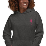 Ladies Embroidered Cigar Golfer Hoodie - Pink Logo