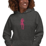 Female Cigar Golfer Large Embroidered Hoodie - Pink Logo