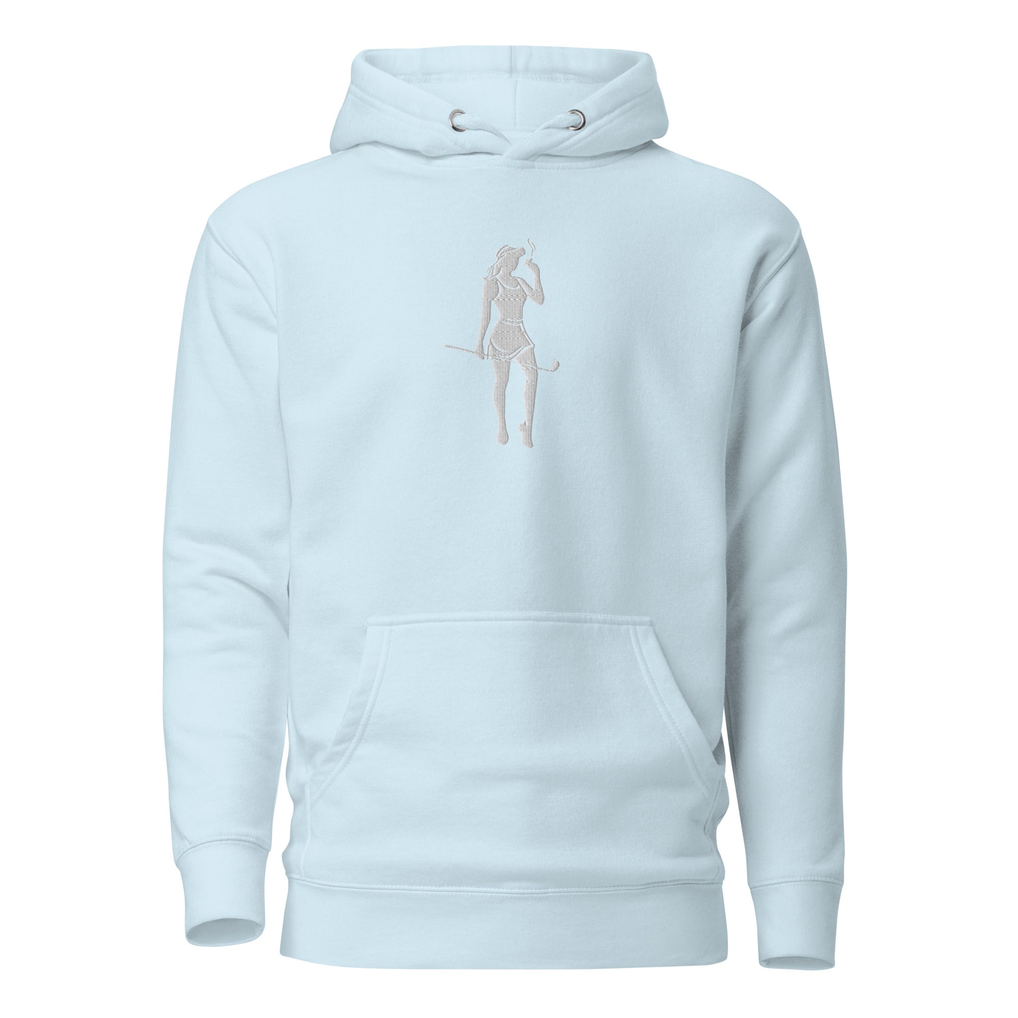 Female Cigar Golfer Large Embroidered Hoodie