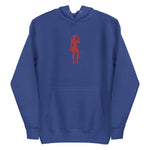 Female Cigar Golfer Large Embroidered Hoodie - Red Logo