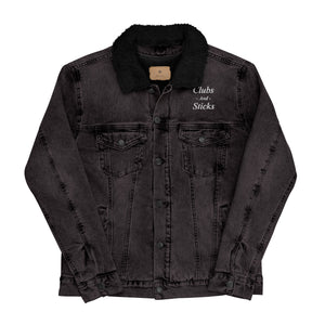 Clubs and Sticks Embroidered Denim Sherpa Jacket