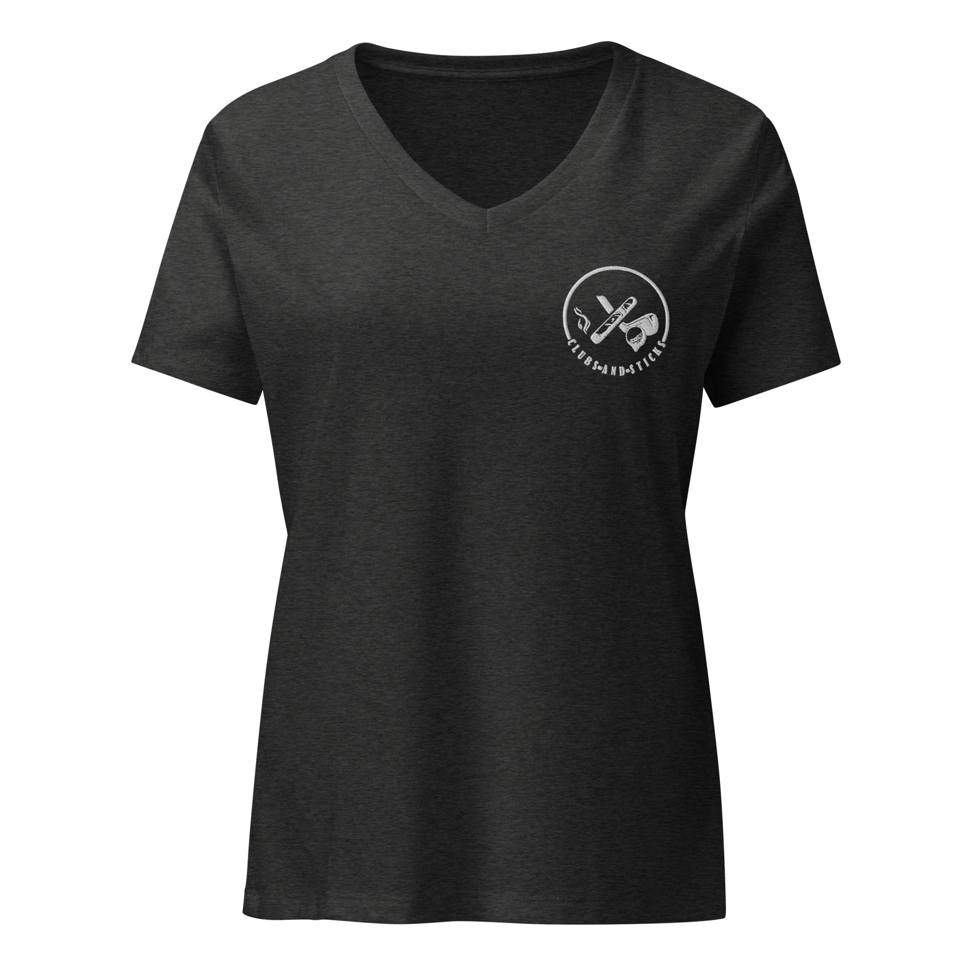 Clubs and Sticks Women’s relaxed v-neck t-shirt