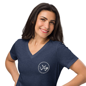 Clubs and Sticks Women’s relaxed v-neck t-shirt