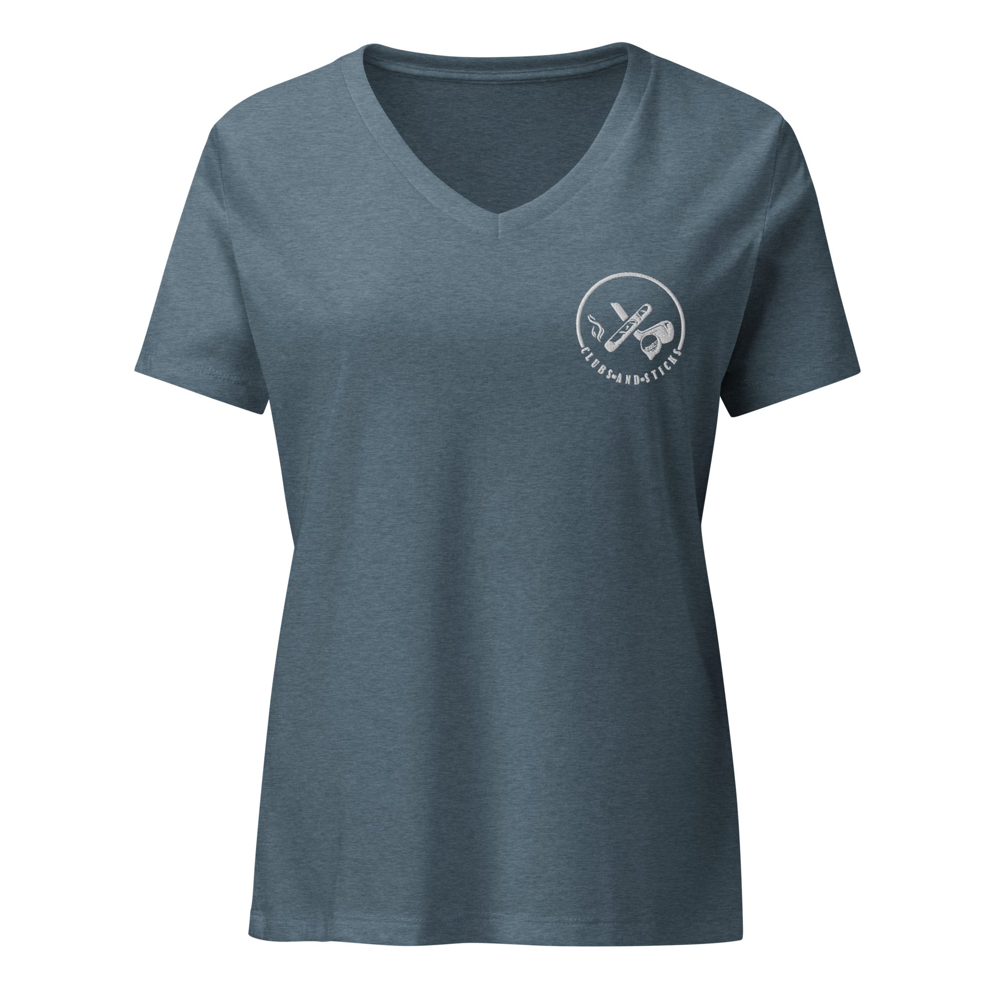 Clubs and Sticks Women’s relaxed v-neck t-shirt