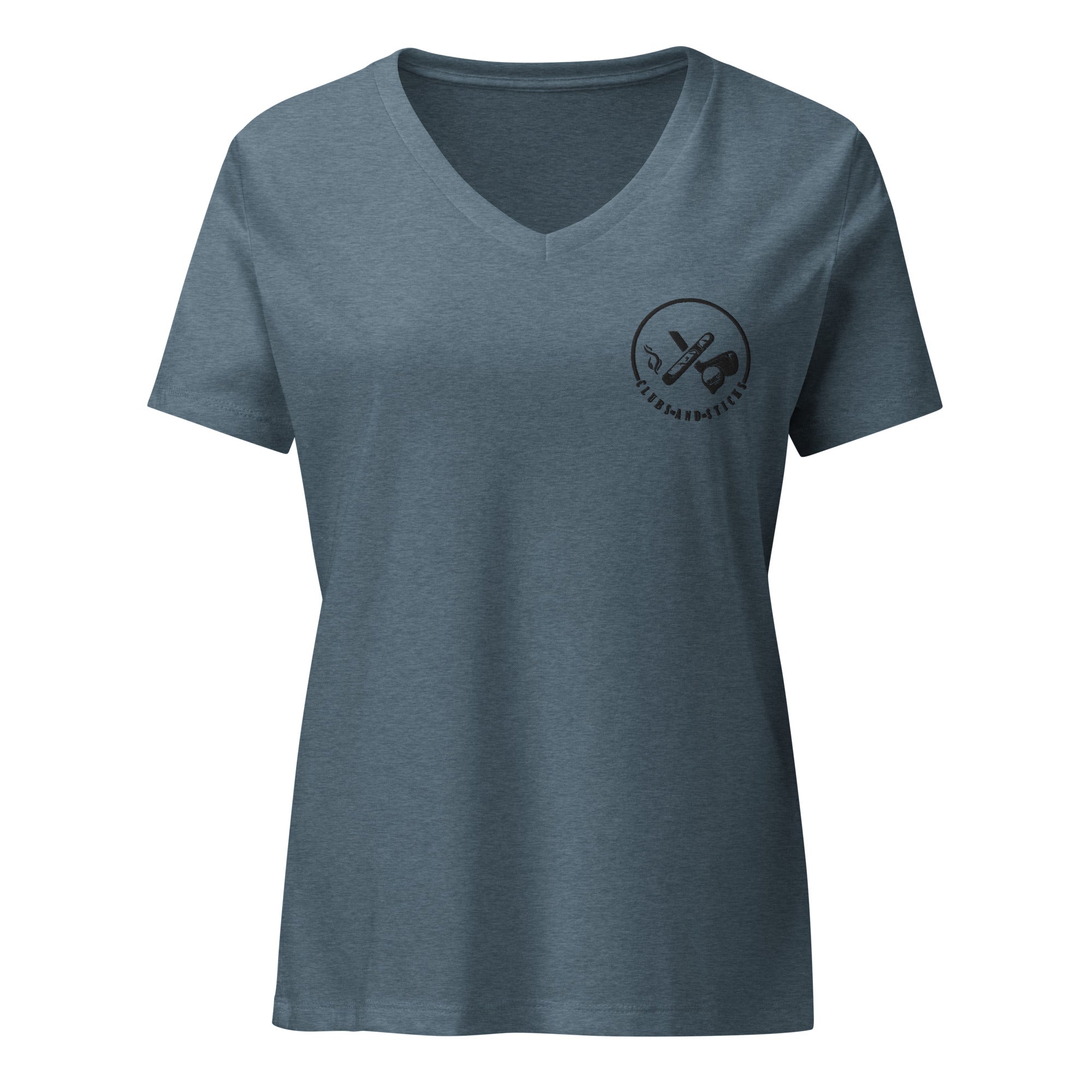 Clubs and Sticks Women’s relaxed v-neck t-shirt