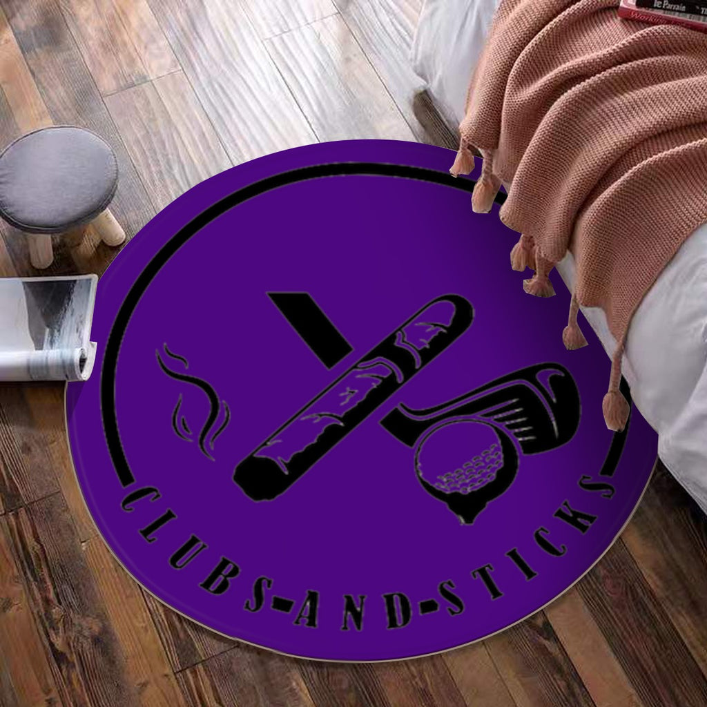 Purple Round Mat - Black Logo
