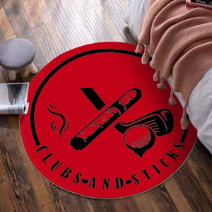 Red Round Mat - Black Logo