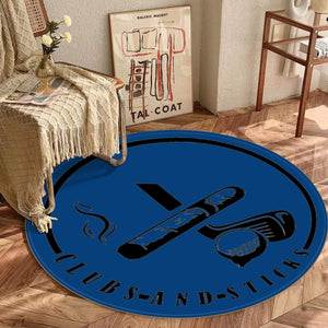 Blue Round Mat - Black Logo