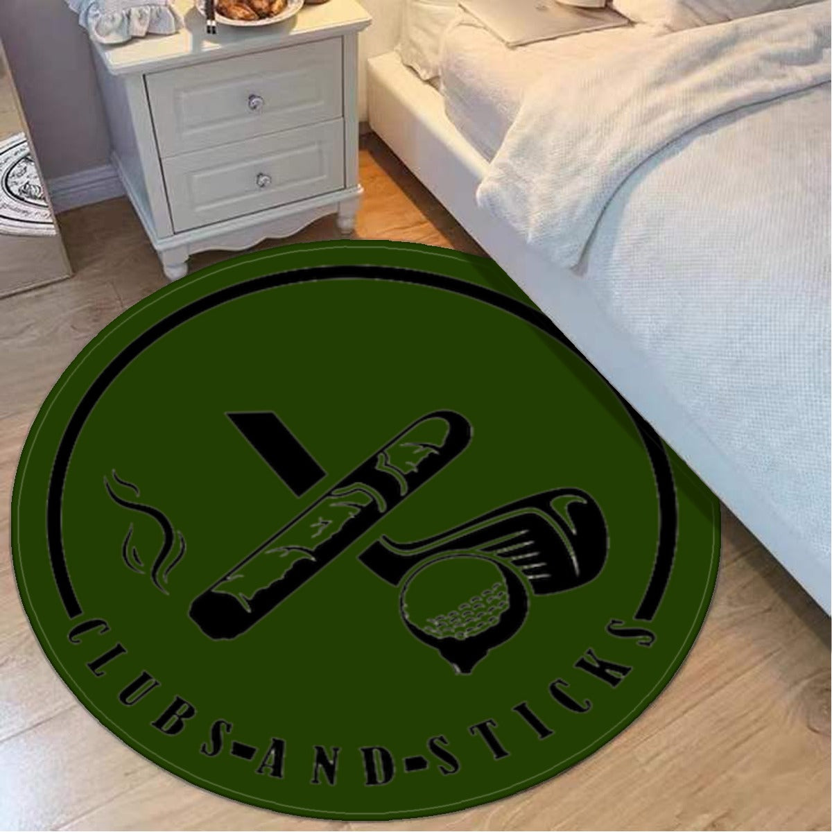 Green Round Mat - Black Logo