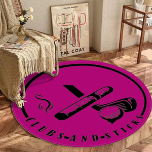Pink Round Mat - Black Logo