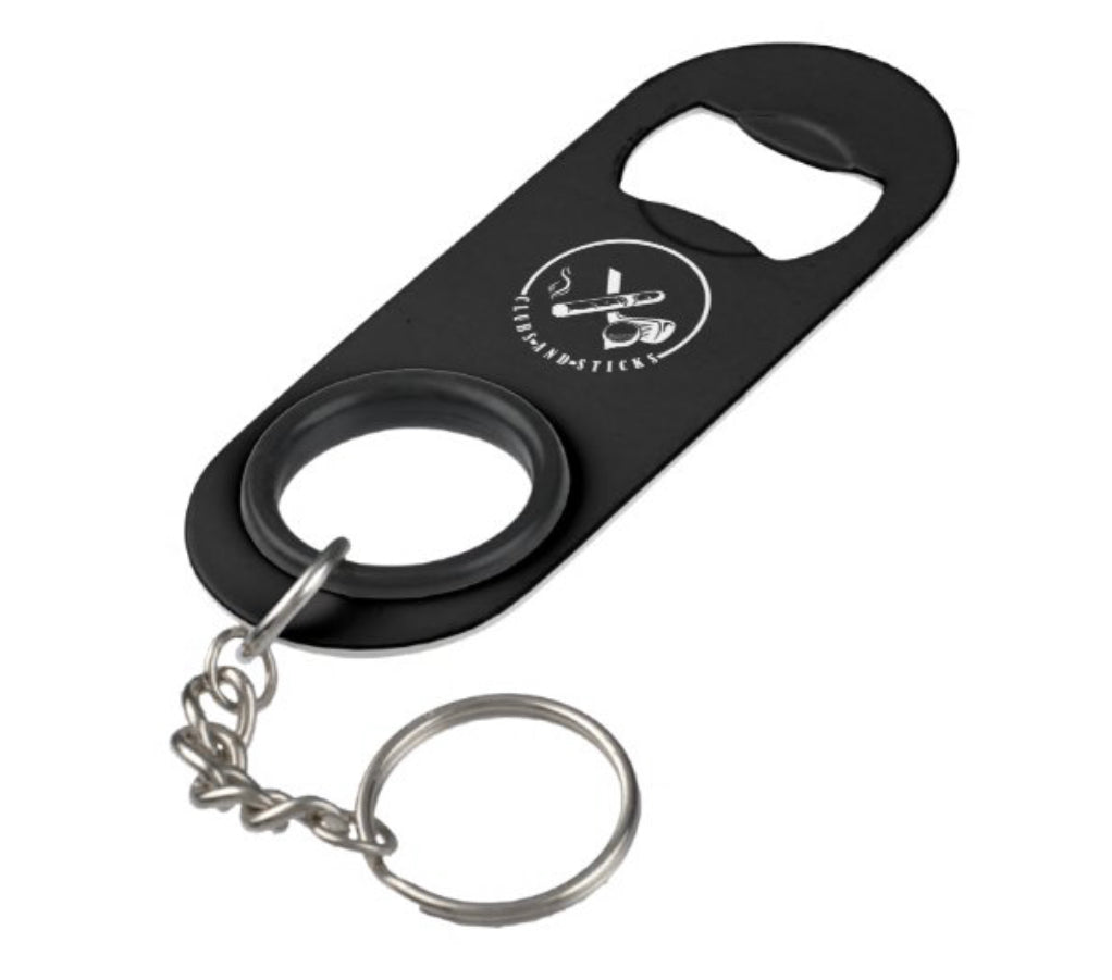 Clubs and Sticks Mini Bottle Opener With Keychain