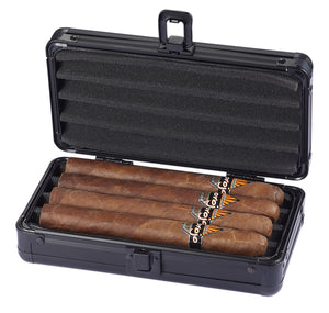 Personalizable Setke Black Matte Travel Cigar Case - Holds 4 Cigars