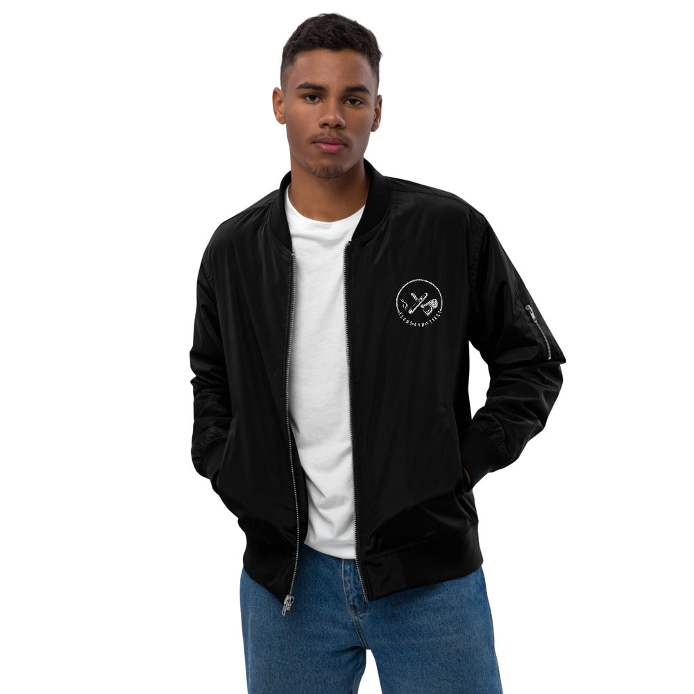 Clubs and Sticks Embroidered Bomber Jacket