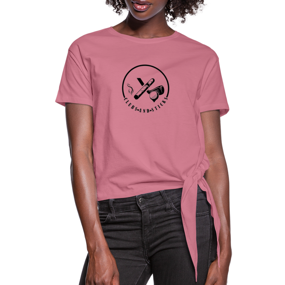 Women's Knotted T-Shirt - mauve